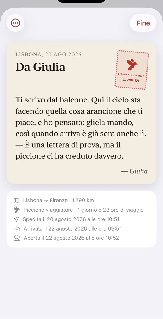La lettera aperta, con la carta
